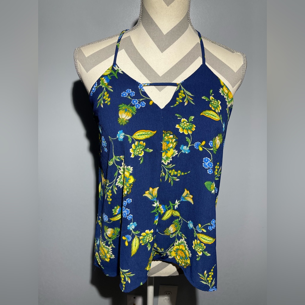 Alya Blue Floral Camisole Top